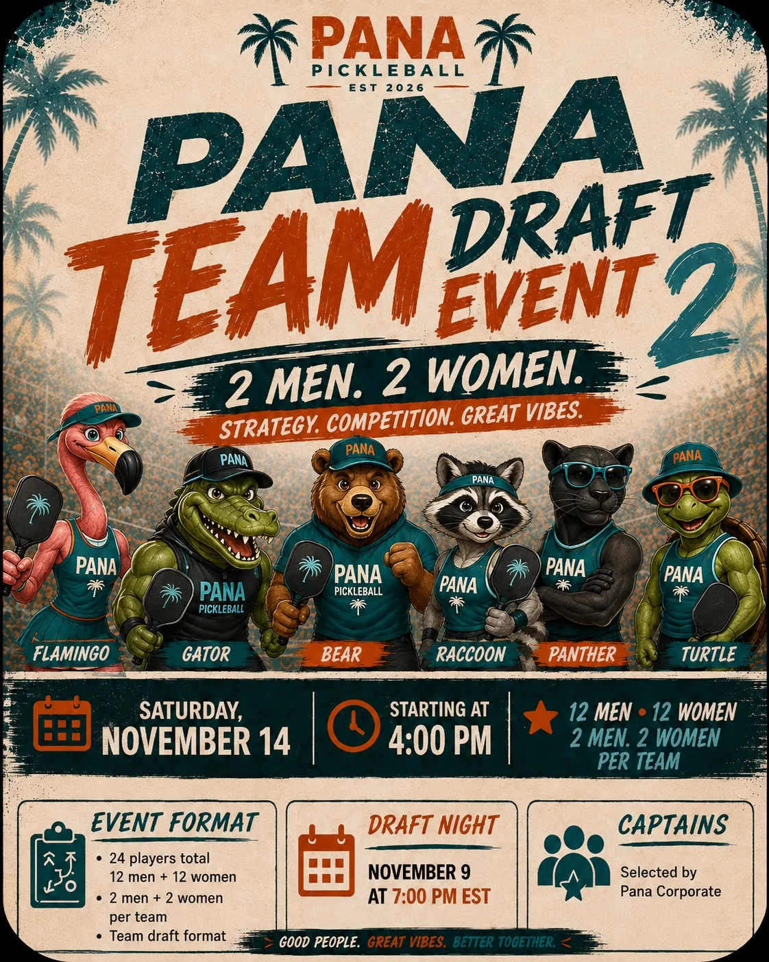 PANA TEAM DRAFT EVENT event flyer